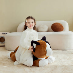 IKASA giant calico cat plush, decorative setup, doubles as cozy home decor.
