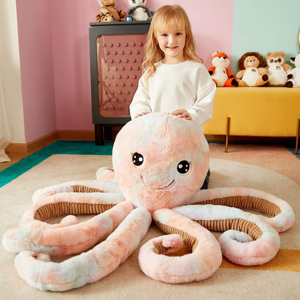 IKASA giant octopus soft plush texture perfect for comforting hugs.