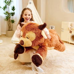 IKASA Highland Cow plush with ultra-soft fur for cozy snuggles