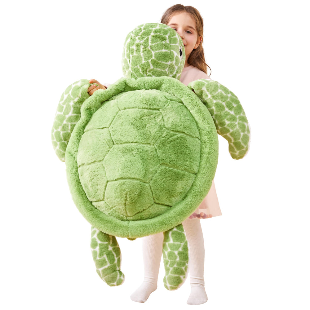 IKASA giant sea turtle plush 30-inch length ideal for cozy hugs