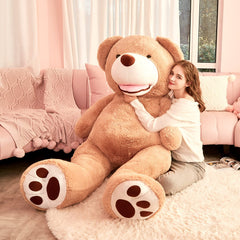 IKASA teddy bear back view demonstrates ample plush surface for hugs