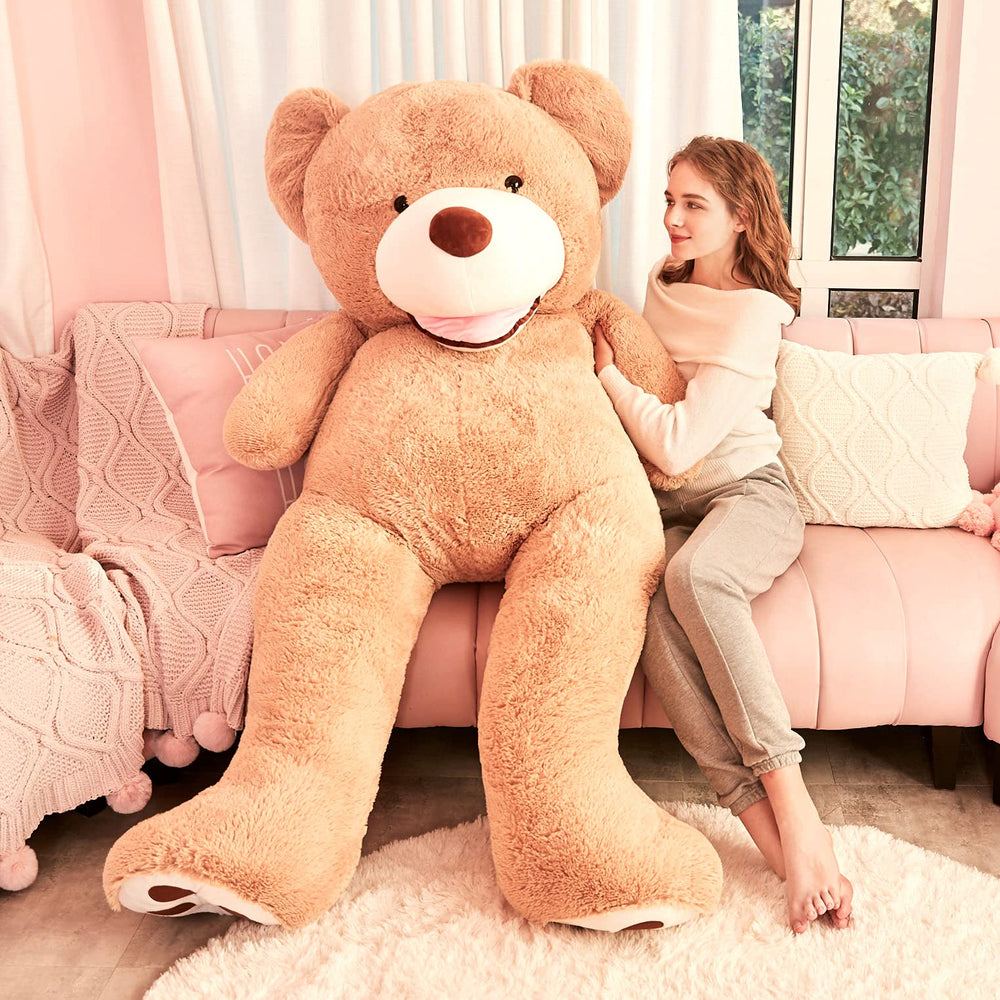 IKASA 78-inch teddy bear full-length view showcases grand presence in living spaces