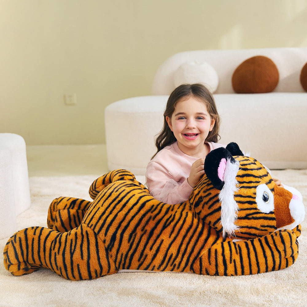IKASA giant tiger plush 30-inch gift-ready, perfect for birthdays and holidays