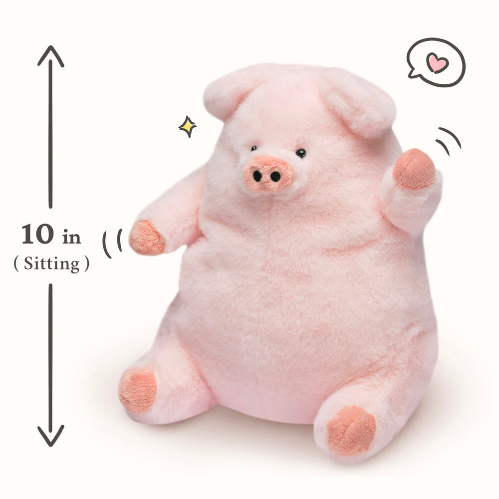 IKASA pig plush being hugged, showcasing cozy bedtime companion.