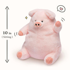 IKASA pig plush being hugged, showcasing cozy bedtime companion.