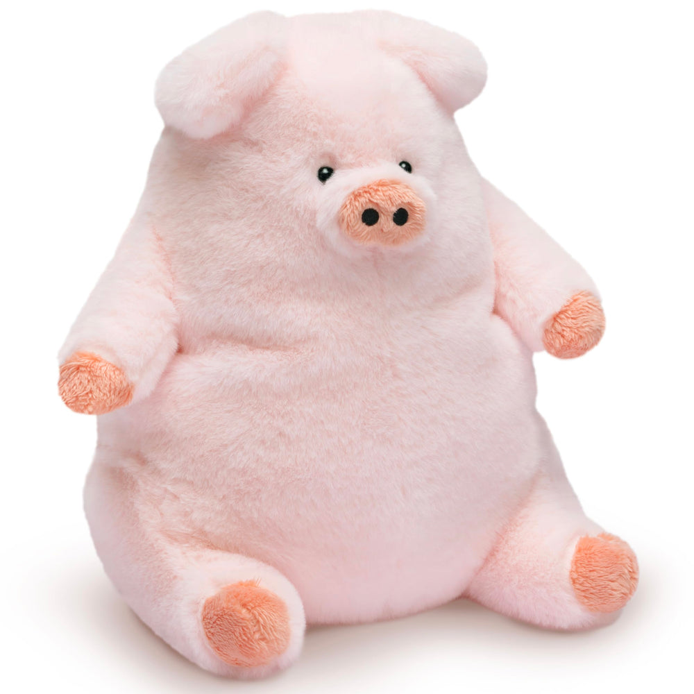Close-up of IKASA pig plush texture for comforting hugs.