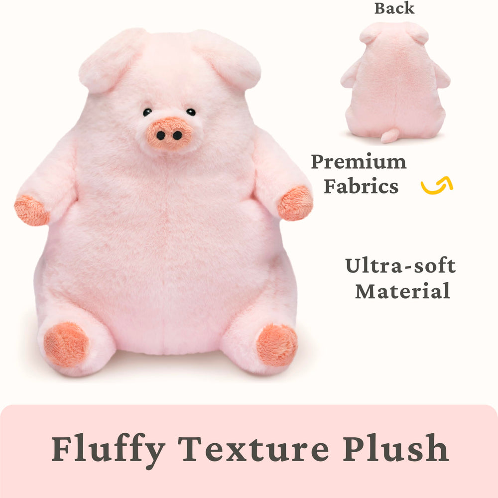 Durable materials of IKASA pig plush for lasting play.