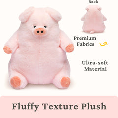 Durable materials of IKASA pig plush for lasting play.
