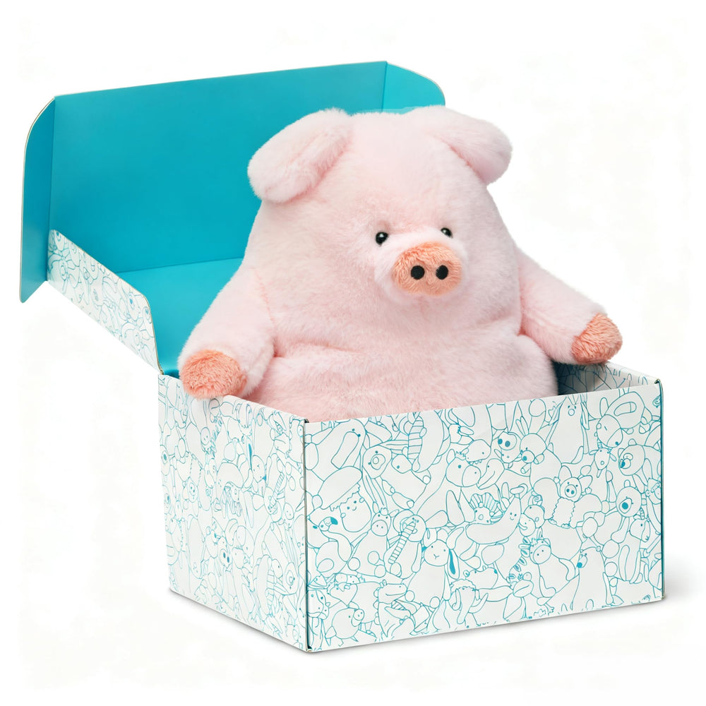IKASA pig plush toy, 10-inch, soft and cuddly for kids.