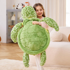 IKASA sea turtle plush soft fur closeup highlighting ultra-soft texture