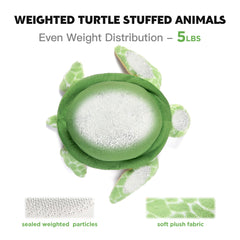 IKASA weighted turtle plush designed to provide security and comfort.