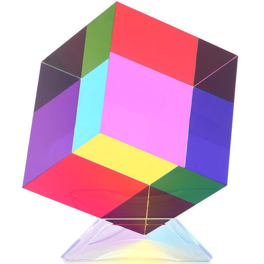 iKeelo Color Cube on the stand showcases shifting color blends for desk decor.