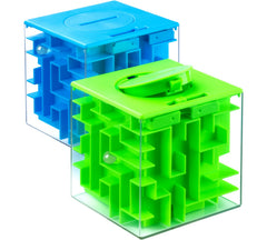 iKeelo Money Maze Box blue front view, a playful gift and puzzle challenge.