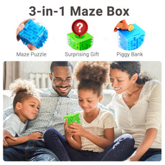iKeelo Money Maze Box green front view, appealing two-pack for kids.
