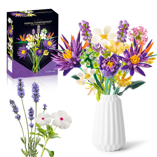 IKIDSUN Flower Bouquet Building Set - vibrant colors for year-round decor