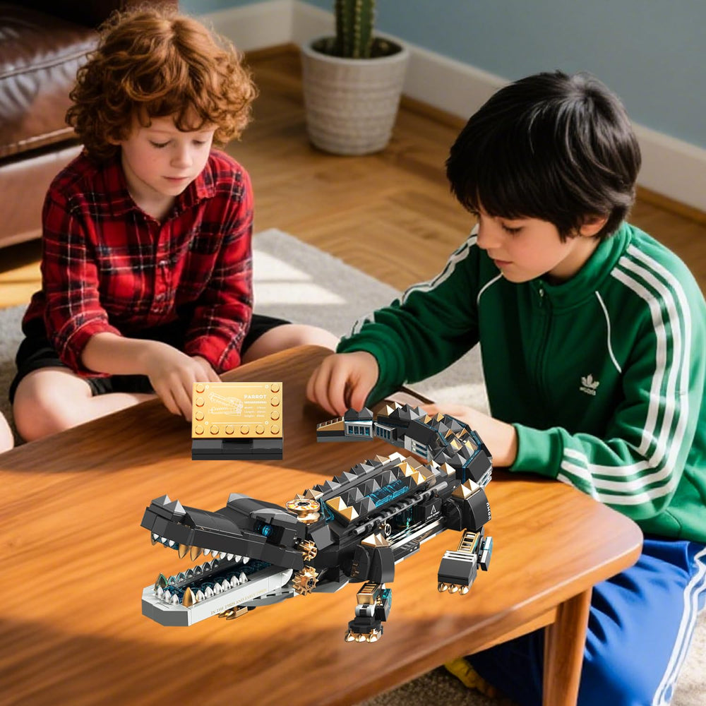 IKKOSYA crocodile building set park scene for creative storytelling and STEM learning