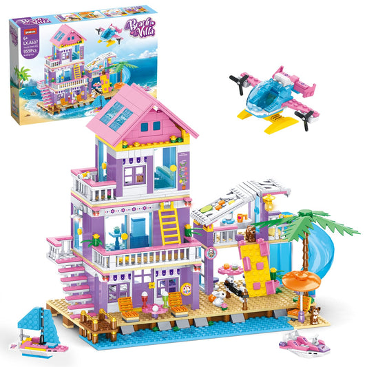 IKKOSYA Friends Seaside Villa building set hero for imaginative seaside adventures