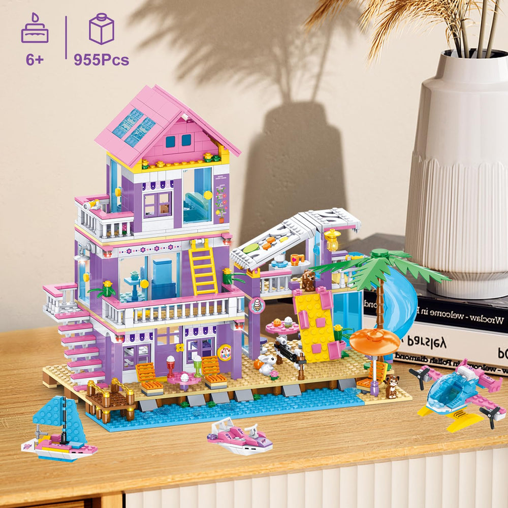 IKKOSYA seaside villa large model display as colorful home decor