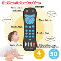 iKOIHO baby remote toy close-up of textured number buttons