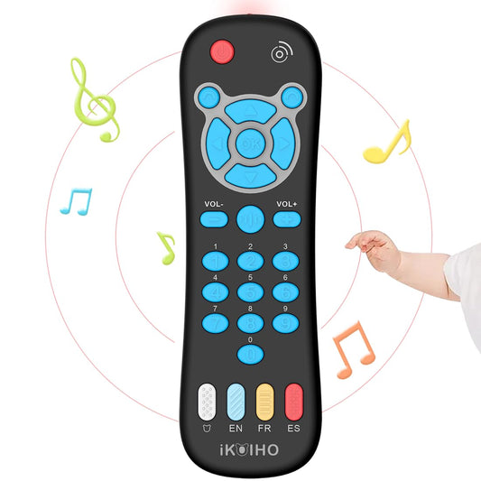 iKOIHO baby remote toy top view showing large learning buttons