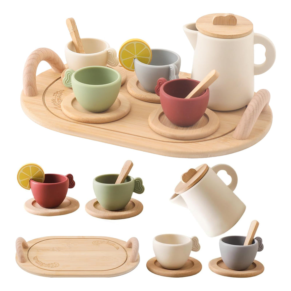 Ikubigu tea party set teapot for imaginative pretend tea time