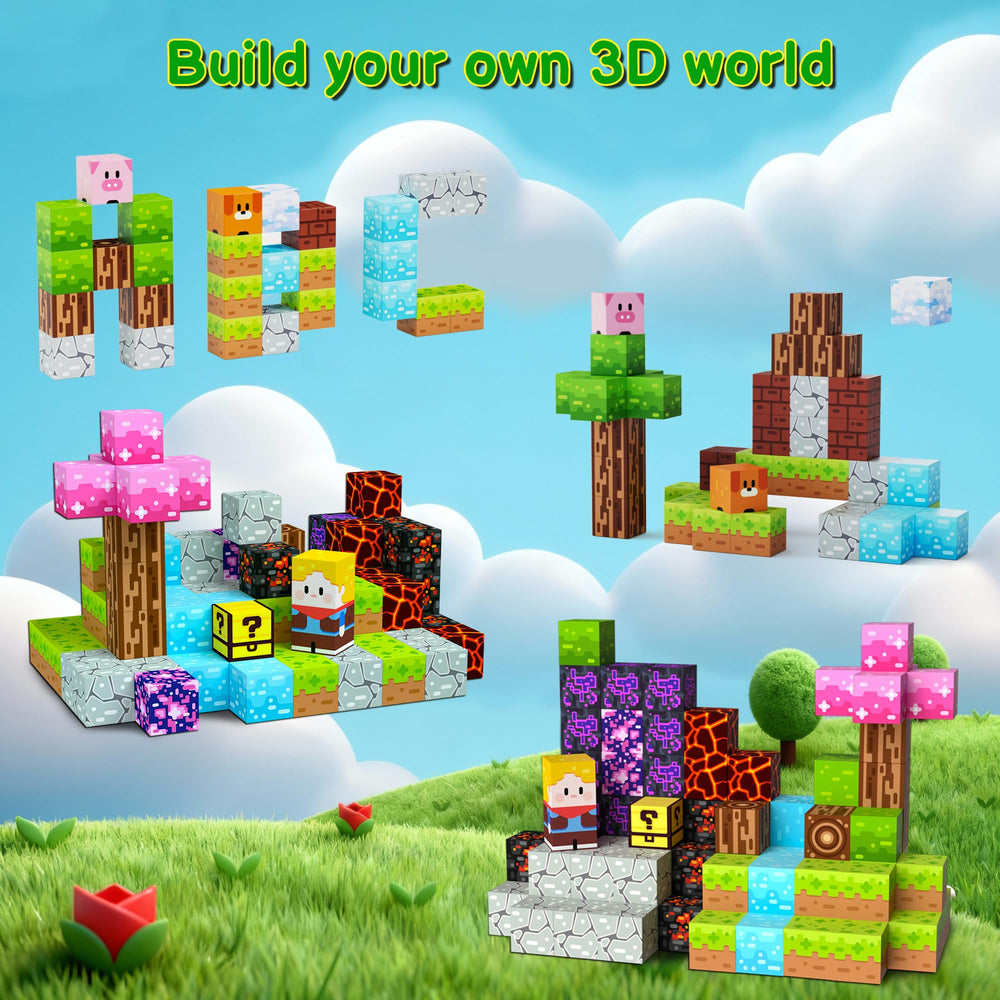 ilacven magnetic blocks ABS material ensures safe durable play