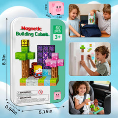 ilacven magnetic blocks compact storage tin keeps pieces organized
