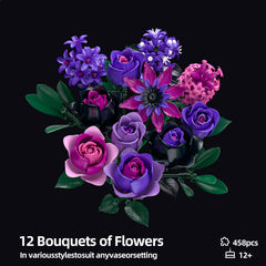 iLacven purple roses close-up with lifelike petals for a realistic office display.