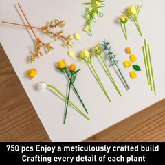 iLacven Rose Bouquet Building Set displaying roses, tulips and foliage