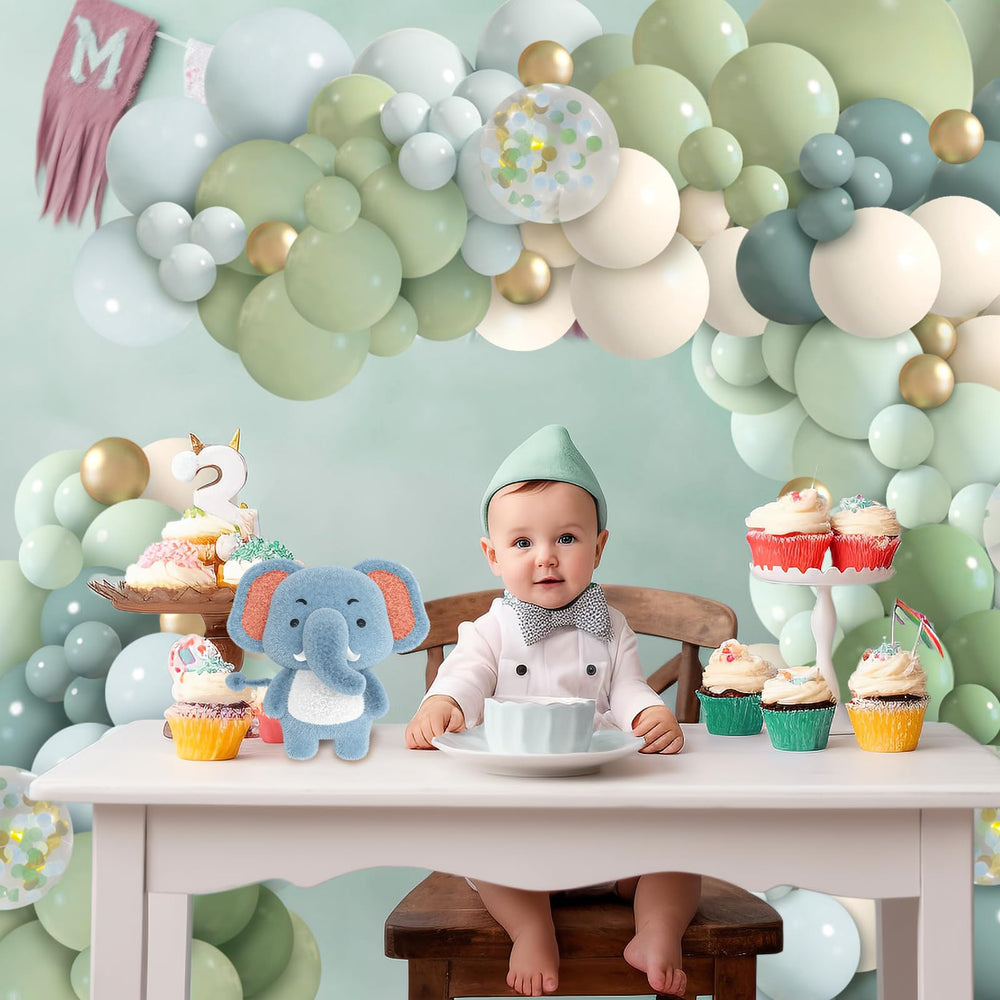ilafm pastel green balloon kit creates soft, stylish backdrops for photos