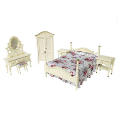 iland wooden dollhouse bed in cream finish for cozy miniature rooms