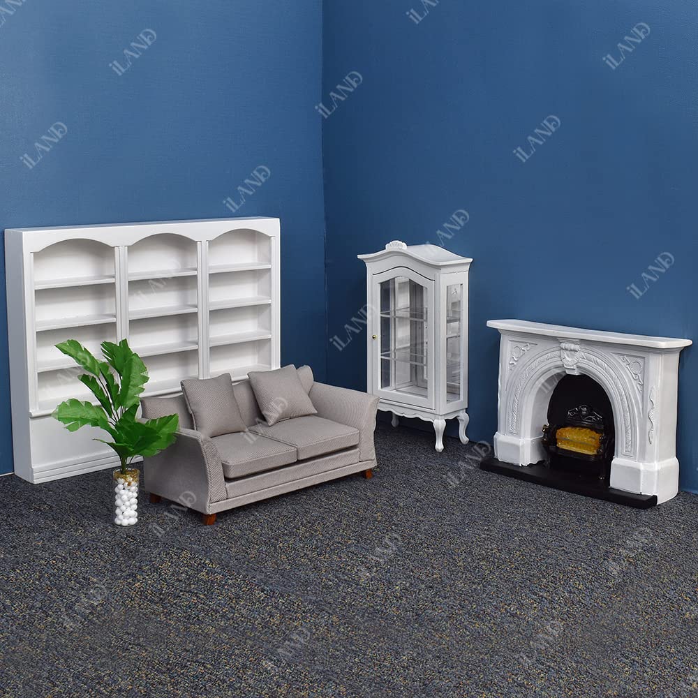 iland compact 1:12 scale sofa for a modern mini living room.