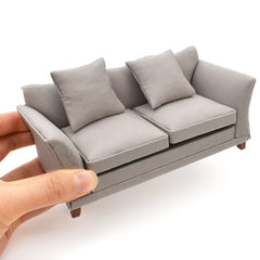 iland dollhouse couch khaki drills—modern 1/12 scale seating for imaginative play and display.