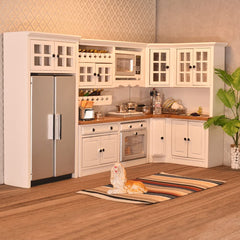 iland Dollhouse Kitchen oven detail in white wood for realistic play