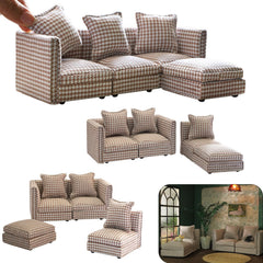 iland dollhouse sectional sofa in brown houndstooth adds timeless charm to any room