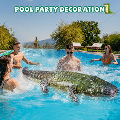 ILEISURELY giant alligator pool float birthday decor, eye-catching for celebrations and photos.