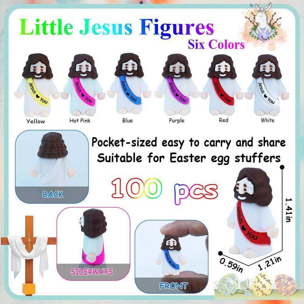 ILHSTY Little Jesus Figurine color variety ideal for Easter egg fillings and activities
