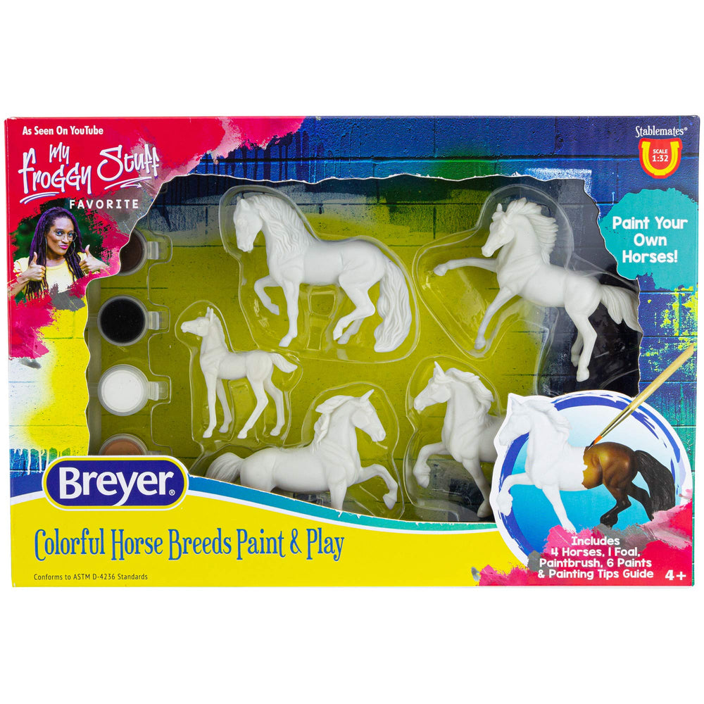 breyer-stablemates-paint-set-cover with five horses ready for painting and storytelling