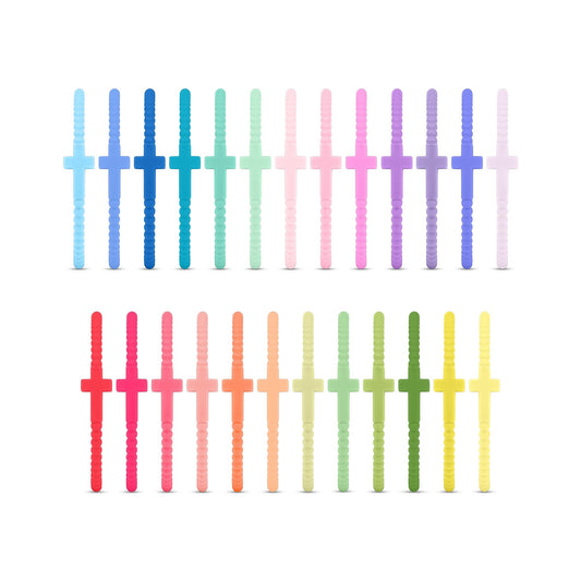 Ryan & Rose Jesus Bracelets – Cross Silicone Bracelet, Funfetti 25 Pack, Extra Small