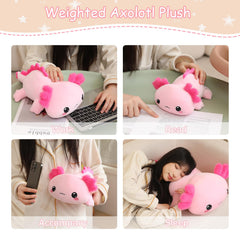 SQEQE Weighted Axolotl Plush — Soft Pink 9.8 Inch Weighted Plush Toy