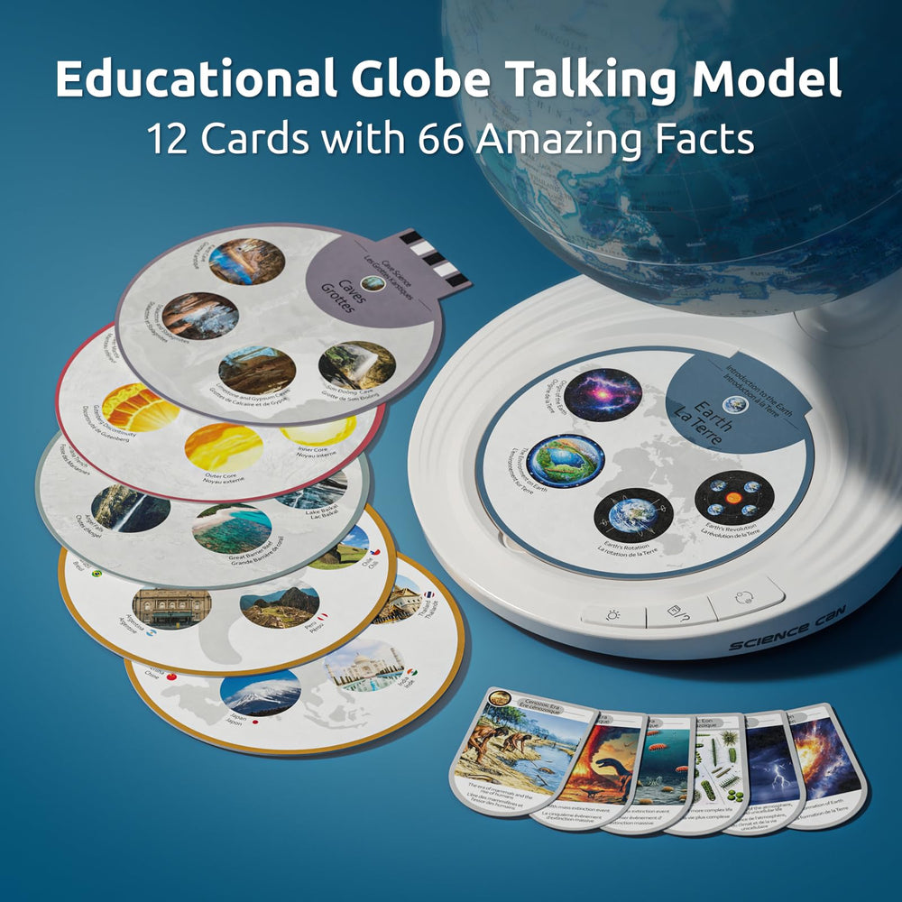 Science Can Openable Globe's quiz mode provides interactive geography challenges.
