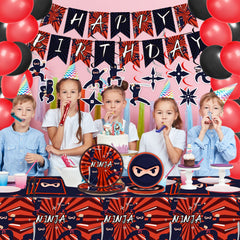 Tevxj 162 Pcs Ninja Birthday Party Decoration Set - Ninja Warrior Party Kit
