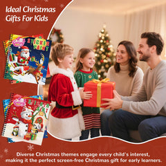 CutteeyFyry 4-Pack Paint by Number Sticker Book – Christmas Crafts & Travel Activities for Kids 4–10