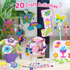Imagimake Fabulous Craft Kit stained-glass project demonstrates bright, translucent effects with simple steps.