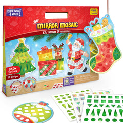 Imagimake Mirror Mosaic Christmas stickers on template for mess-free holiday crafts