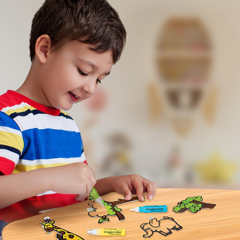Imagimake peelable paints and stickers expand art into stickers for belongings.