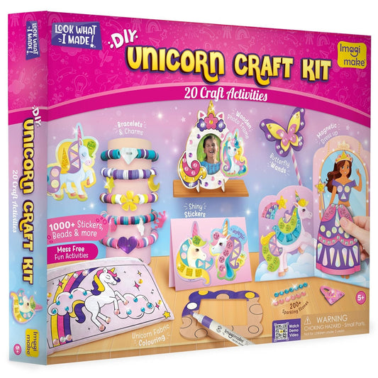 Imagimake Unicorn Craft Kit: magnetic dress-up scene for creative fashion play and fine motor development