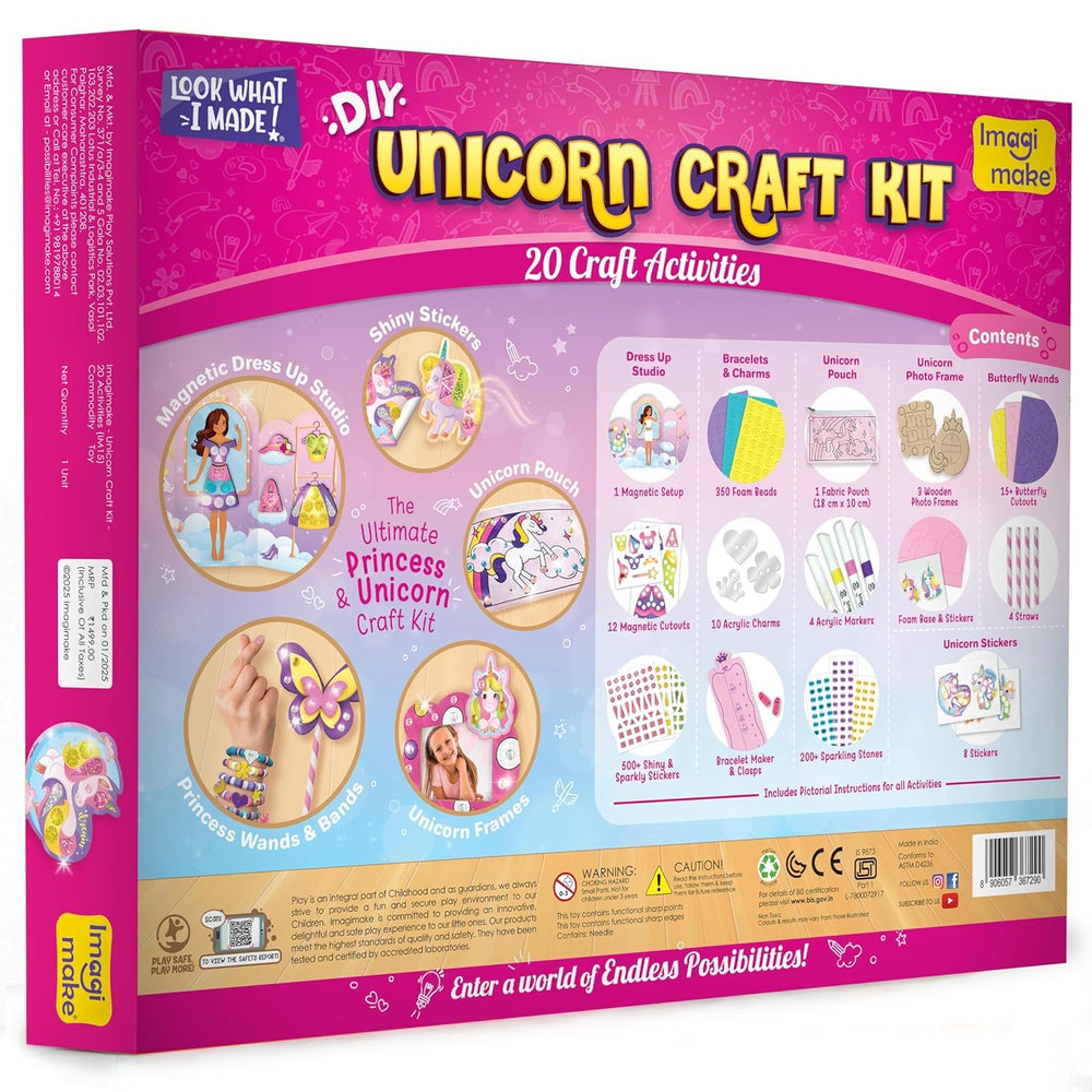 Imagimake Unicorn Craft Kit: 12 magnetic outfits for mix-and-match styling