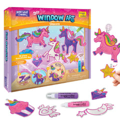 Imagimake Window Art Unicorn suncatcher set adds bright color to windows.