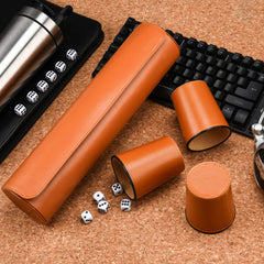 ImnBest orange faux leather storage case keeps everything organized.